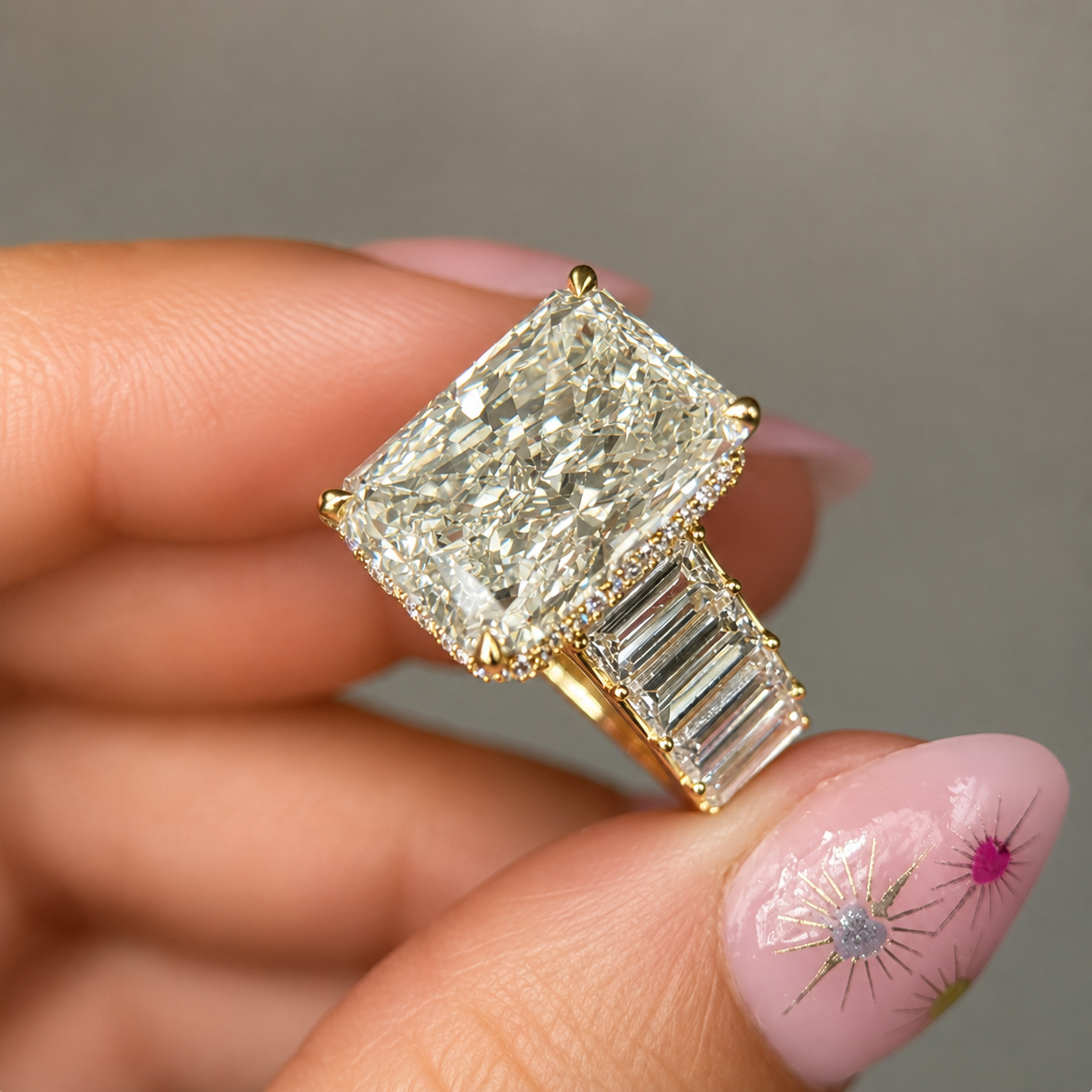 11.92 Carat Radiant Cut Diamond Engagement Ring
